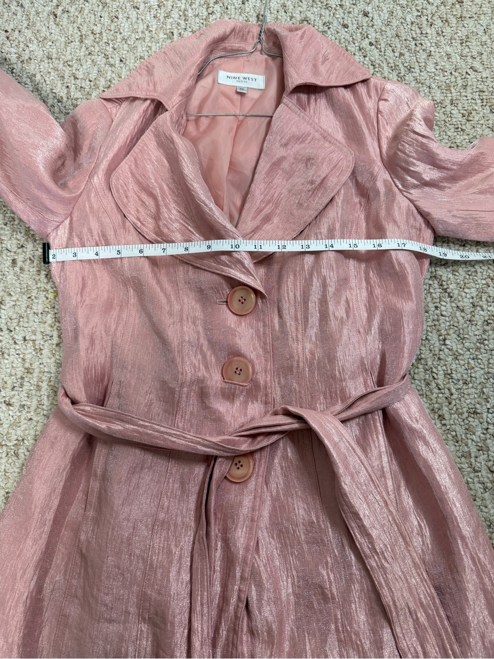 Nine West Metallic Rose Trench Coat - Picture 5 of 7